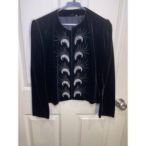 Vintage Zibeline Tokyo Igin Black Velvet Skirt Suit Set JP 9 Small